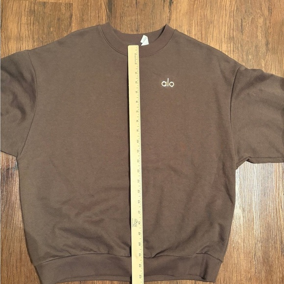 Alo yoga brown sweatshirt like new worn twice cotton blend women sz S small - Picture 7 of 8